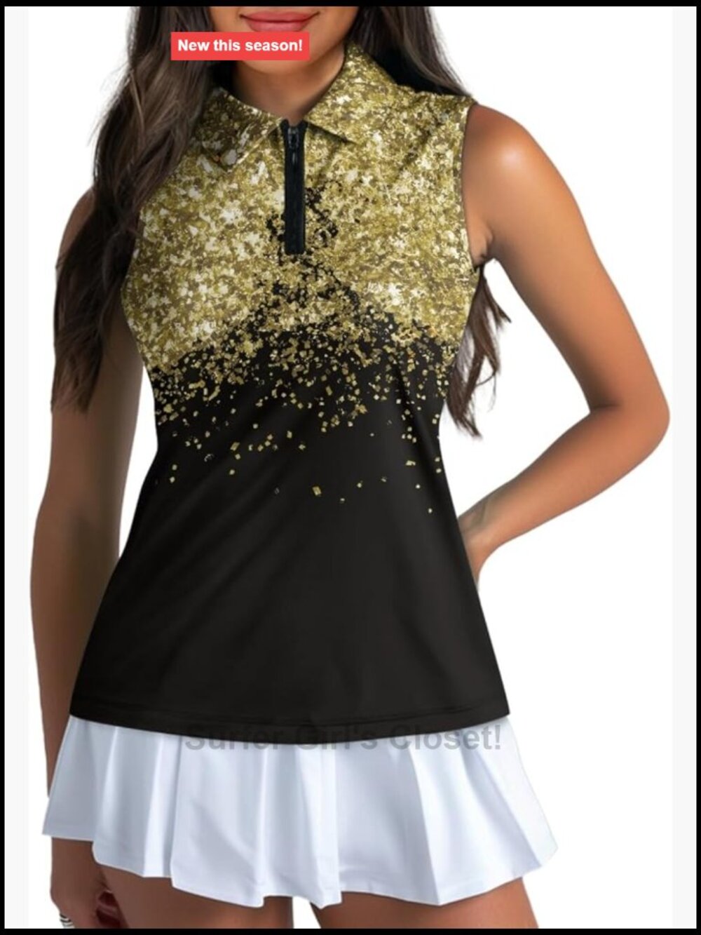 Sleeveless Zip Up Dry Fit Golf Tennis Tank Top